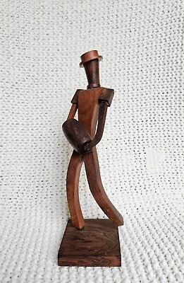 Mid-Century Carved Rosewood Latin American Cubist Style Man With Drum • $50