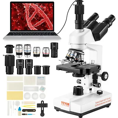 VEVOR Compound Trinocular Microscope 40X-5000X Two-Layer Mechanical Stage • $199.09