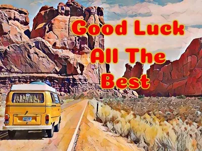 Good Luck All The Best Campervan Greeting Card A5 New Job Home Wedding Travel • £3.39