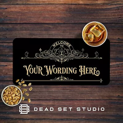 Personalised Bar Runner Custom Spill Bar Mat Cocktail Bar Whiskey Bar Sign • £10.99