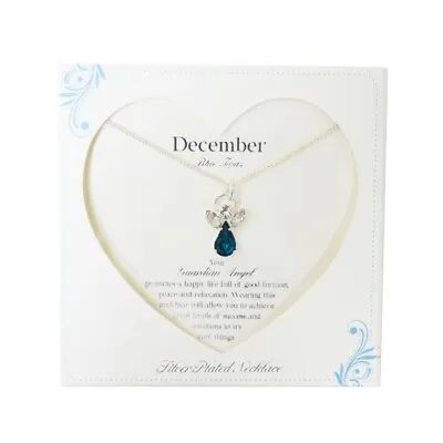 £8.49 • Buy Guardian Angel December Birthstone Necklace With Gem Stone Sentimental Gift Idea