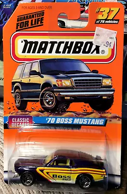 1998 Matchbox '70 BOSS MUSTANG 302 Purple CLASSICS DECADES 37/75 • $1.99