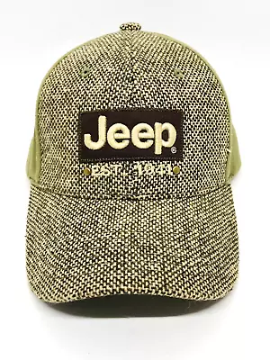 Jeep Tweed Accent Hat Adjustable Cap Embroidered Green And Brown. • $18.99