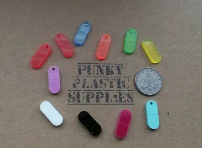 10x Tiny Pill Tablet Acrylic Charms/pendants/jewellery Making/craft's/laser Cut • £2