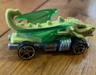 Hot Wheels Dino Riders Dragon Blaster Green Car Wings Die-cast Rare • $12.95