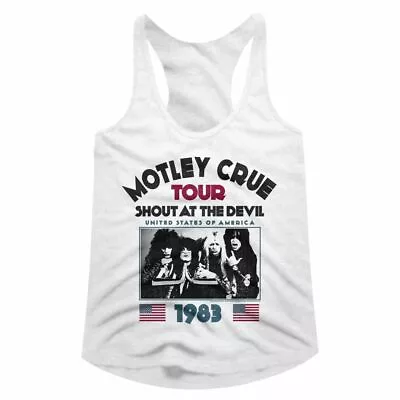 Motley Crue SATD 83 White Junior Women's Racerback Tank Top T-Shirt • $26.50