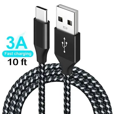 Braided USB C Type-C Fast Charging Data SYNC Charger Cable Cord 3/6/10FT • $2.98
