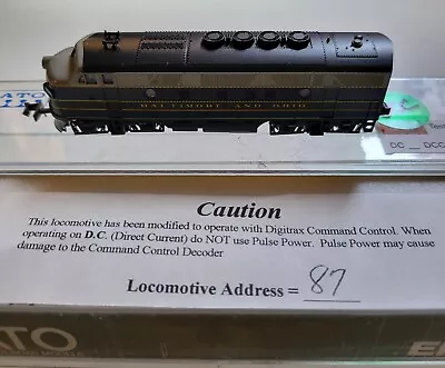 N KATO 176-185 EMD F3-A B&O Baltimore & Ohio Rd# 87 DCC Installed • $110