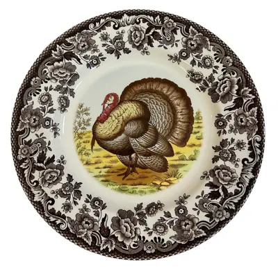 Spode Woodland Turkey Salad Plates Set Of 10 • $275