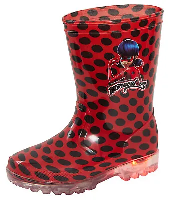 £14.95 • Buy Miraculous Ladybug Girls Light Up Wellington Boots Kids Flashing Snow Wellies