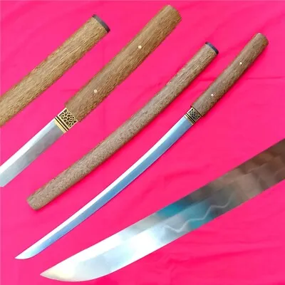 Japanese Sword Samurai Wakizashi Katana Very Sharp Clay Tempered T10 Steel Blade • $115