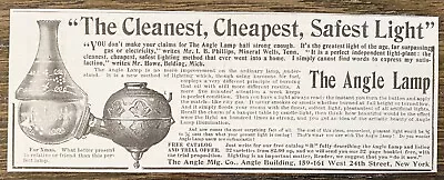 Original 1907 THE ANGLE LAMP Vtg Print Ad~Victorian Era Kerosene LightXmas Gift • $14.95