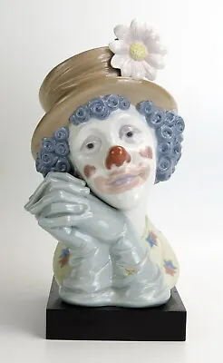 Lladro Melancholy Clown.  5542. With Box And Wooden Base • £160