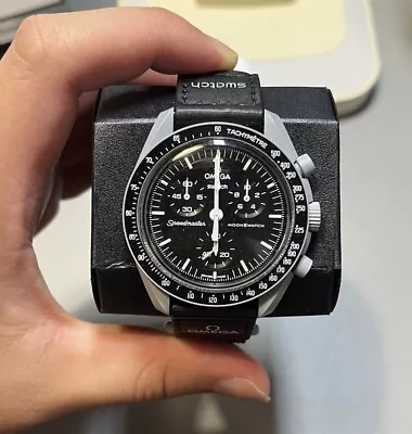OMEGA X Swatch Speedmaster MoonSwatch Black Watch - SO33M100 Excellent Condition • $350