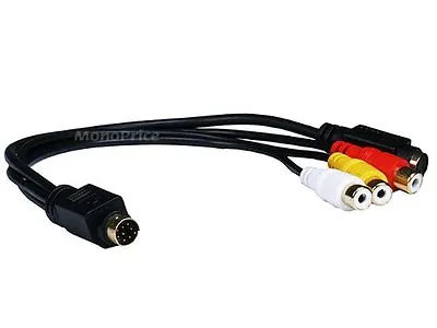 Video CARD (8-Pin) To S-Video/TV-out (3 Composite RCA Jack) Adapter 2513 • $6.49
