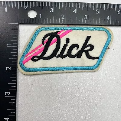$6.95 • Buy Vintage Retro Name DICK Patch (Black Letter Fancy Double Stripes) 257
