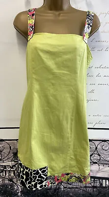 Versace Jeans Lime Green Strappy  Dress Floral Animal Print  Detail Uk 8 B06 • $31.13