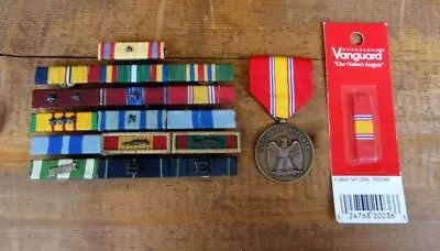 Vietnam War USN NAVY 16 RIBBON SERVICE BAR & National Defense Medal/Ribbon Lot • $29.99