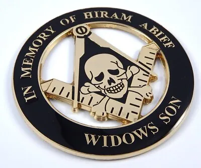 Masonic In Memory Of Hiram Abiff Widows Son 3  Metal Car Emblem 3D Decal MAS12 • $7.99