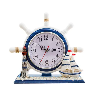  Vintage Table Clock Nautical Style Nightstand Decor The Mediterranean • £19.59