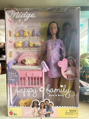  Barbie ~ Discontinued Pregnant Midge And Baby ~ Happy Family Mom & Baby 56664 • $198