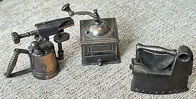 Vintage Pencil Sharpeners Miniature Die Cast Metal Lot Of 3 - Made In Hong Kong  • $29.99