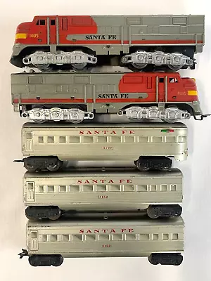 Marx Super Chief Santa Fe 5 Pc Set Loco 1095 Passenger 3152 Observation 3197 • $174.95