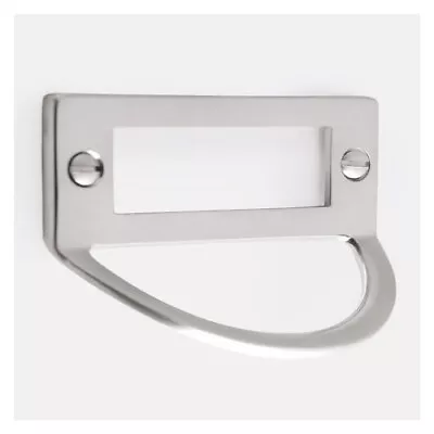 NEW Rejuvenation 4  LABEL HOLDER BRASS PULL Brushed Nickel DISCONTINUED (Drawer) • $9.99