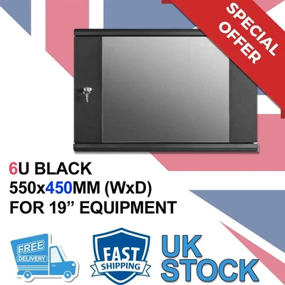 £74.99 • Buy 6U 19  450MM Network Data Cabinet Wall Rack For Patch Panel, Switch,PDU, Network