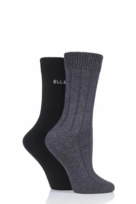 £10.99 • Buy Ladies 2 Pair Elle Ribbed Bamboo Boot Socks