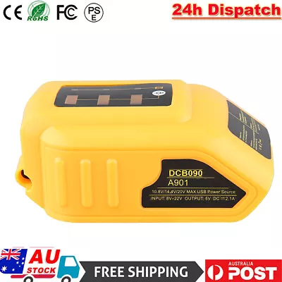 For Dewalt DCB090 Dual USB Charging Battery Adapter Power Charger 18V Portable • $20.49