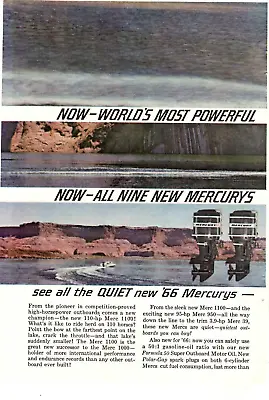 1965 Print Ad  Kiekhaefer Corp Mercury '66 New Merc 1100 110Hp All Nine Outboard • $19.99