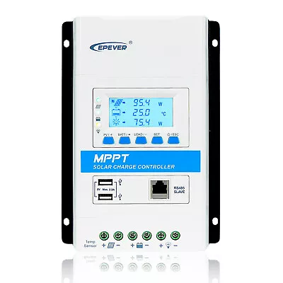 EPEVER MPPT Solar Charge Controller 10A 20A 30A 40A 12V/24V Max PV 100V Triron-N • $129.99