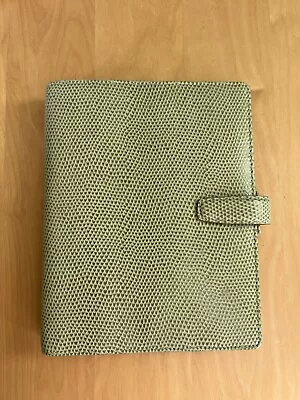 A5 Leather Filofax Spring Green Chameleon. No Diary Or Dividers 74 Spare Pages • £26