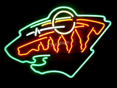 New Minnesota Wild Hockey Real Glass Neon Sign Beer Bar Light Home Wall Decor • $119