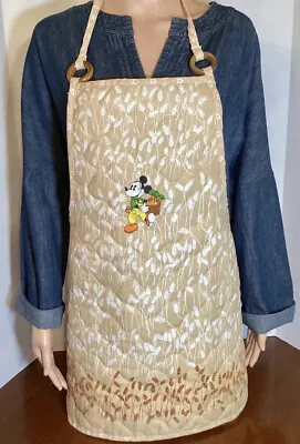 Walt Disney Productions Mickey Quilted Adult Kitchen Work Apron 1970’s VTG • $13.99