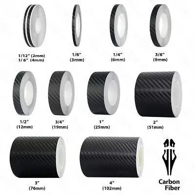 $8.95 • Buy CARBON FIBER BLACK Roll Pinstriping Pin Stripe Car Motorcycle Tape Decal Sticker