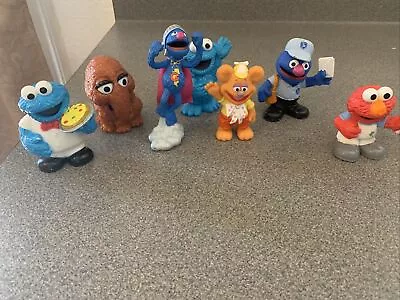 2010 Snuffleupagus Cookie Monster Elmo Sesame Street 3  PVC Toy Figures • $24.99