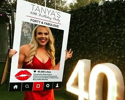 40th Birthday Instagram Selfie Frame  Facebook Props Hens Night 600x900mm • $89