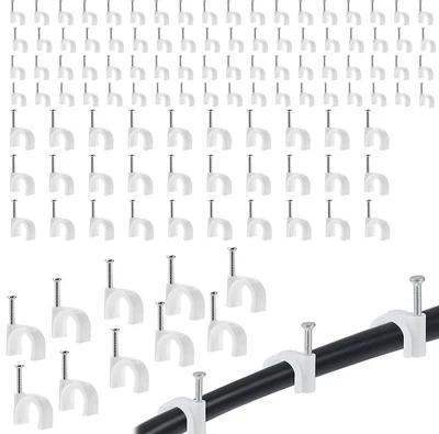 £4.69 • Buy Cable Clips, 80pcs, White 6mm 8mm 10mm, Used For Ethernet Cable, Telephone Line,
