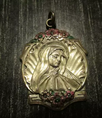 Vintage Creed Sterling 925 Catholic Charm Sorrowful Mother VIrgin Mary Pendant • $30
