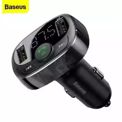 Baseus Handsfree FM Transmitter Wireless Bluetooth Kit MP3 Adapter Car Charger • £10.99