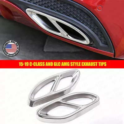 For A C E Class GLC CLA GLS GLE AMG Style Quad Exhaust Tips Tailpipe Cover Trim • $44.99