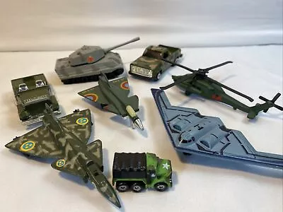 (8x) MIXED LOT Of MILITARY Metal Diecast Planes Helicopters Trucks • $16