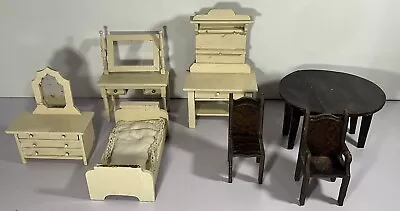 Vintage 1/12 Doll House Mixed Set Of Wooden Furniture • $24.89