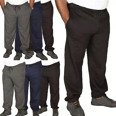 Mens Fleece Joggers Elastic Jogging Bottoms Big Size Zip Pocket Pant 3XL 4XL 5XL • £9.99