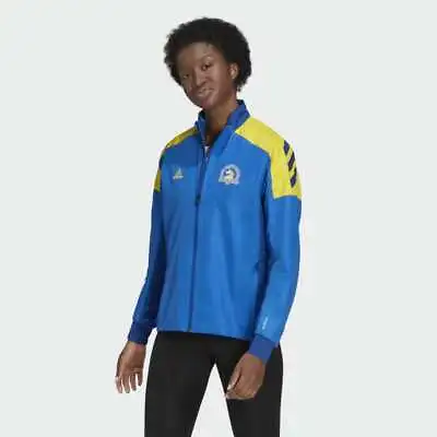 Adidas Women's Boston Marathon 2021 Blue Jacket Celebration CQ8332 • $39.97