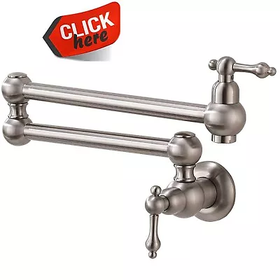 Kitchen Pot Filler Faucet Folding Stretchable Double Joint Swing Arm Wall Mount • $43