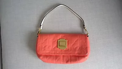 Calvin Klein Coral Leather Clutch Bag Detachable Strap Lovely Clean Condition • £10