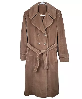 Vintage 70s Trench Coat Womens 6 Beige Plush Montello New England Mackintosh USA • $48.99